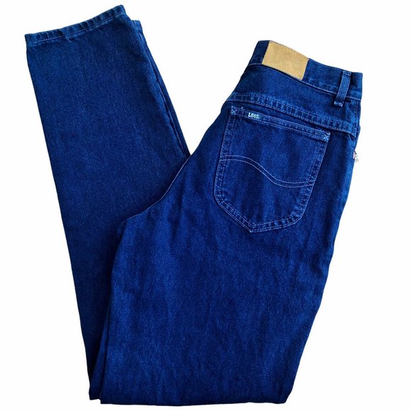 Vintage Lee Dark Wash Tapered Mom Jeans Long 11L - Picture 1 of 7